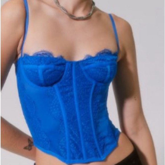 Urban Behavior Sapphire Blue Corset Top - Picture 2 of 3